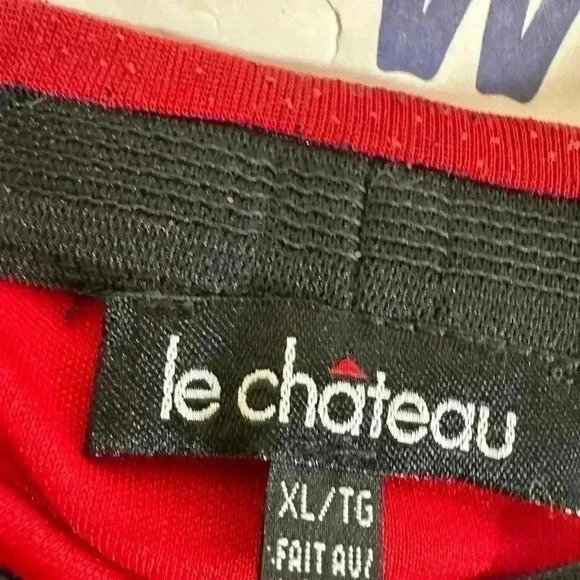 Open Shoulder Red Shimmer Asymmetrical Dressy Blouse (Size XL) - Picture 2 of 11